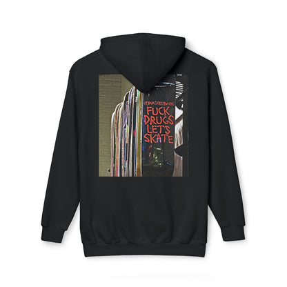 Unisex Hooded Sweatshirt - "F*** Drugs, Let's Skate" Graphic