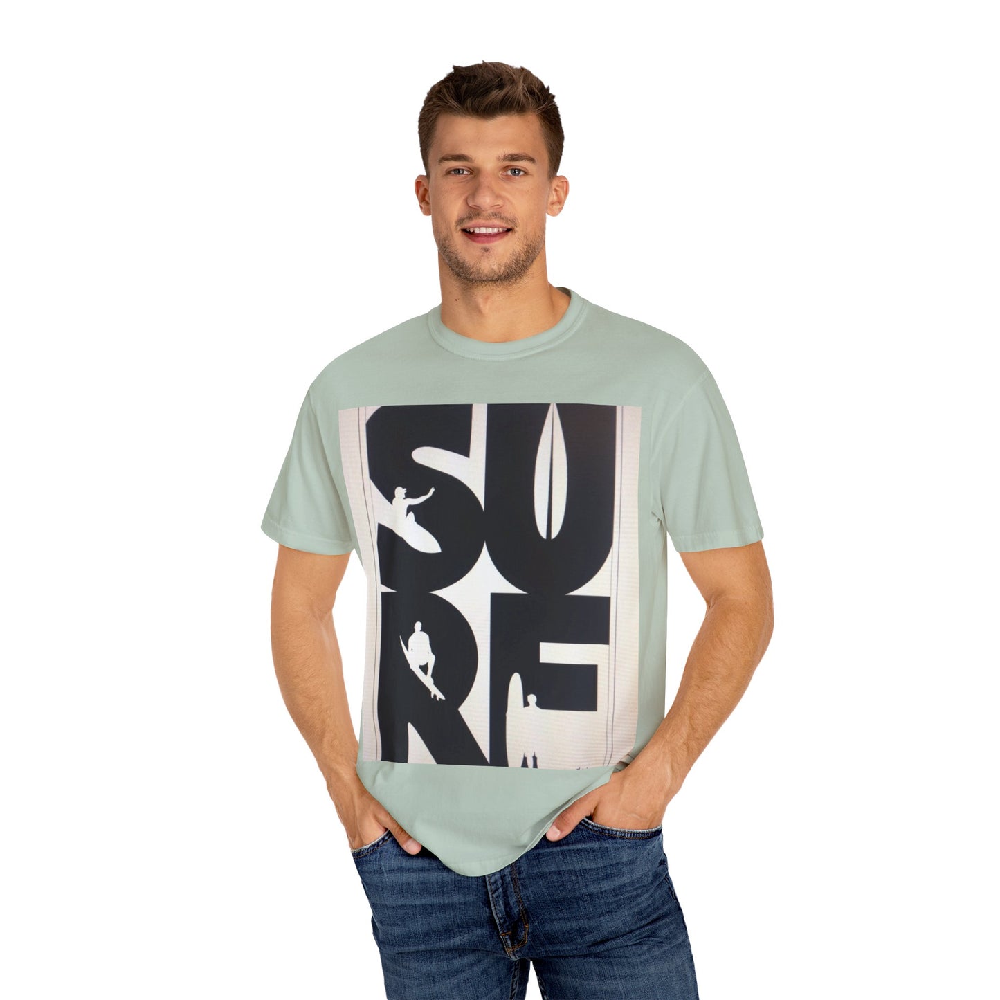 Surf Inspired Unisex Garment-Dyed T-Shirt, Beachwear, Casual Summer Tee, Surfing Gift, Trendy Streetwear, Comfortable Lifestyle Top