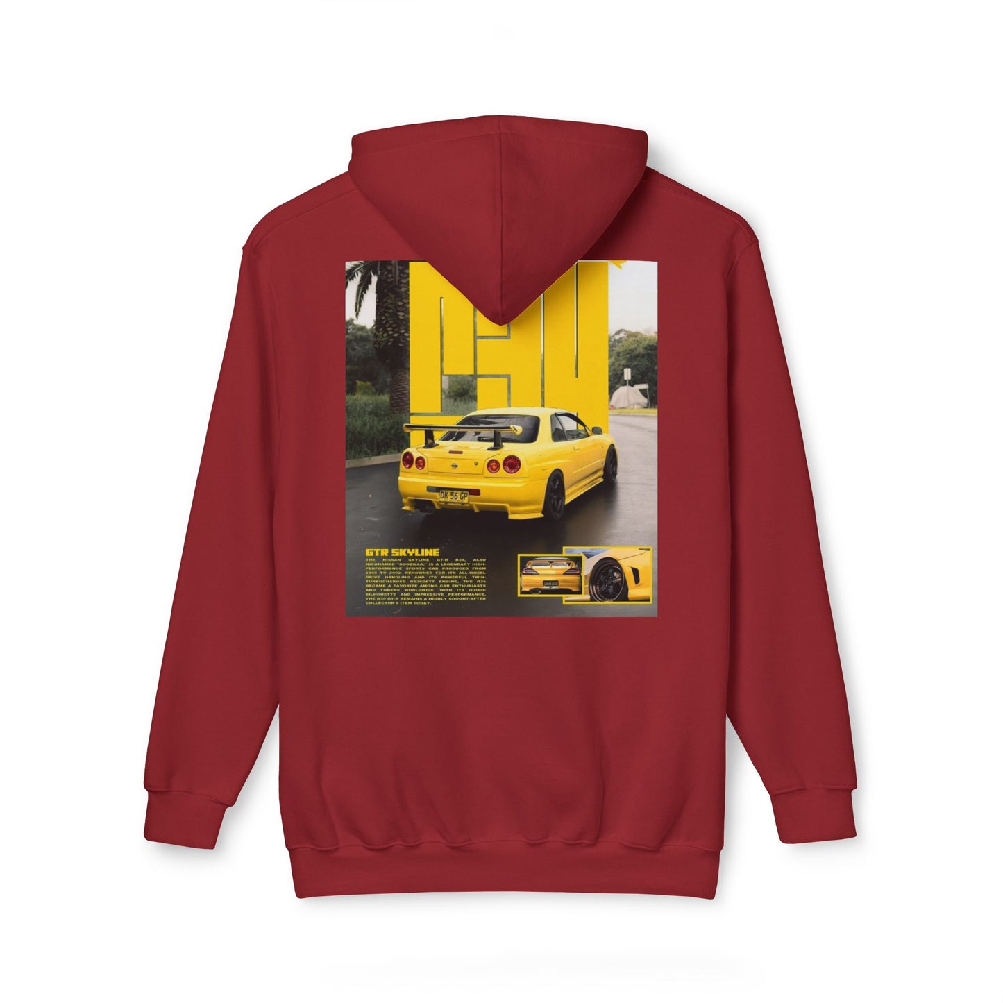 Unisex Hooded Sweatshirt - Retro Car Graphic - Made in the USA