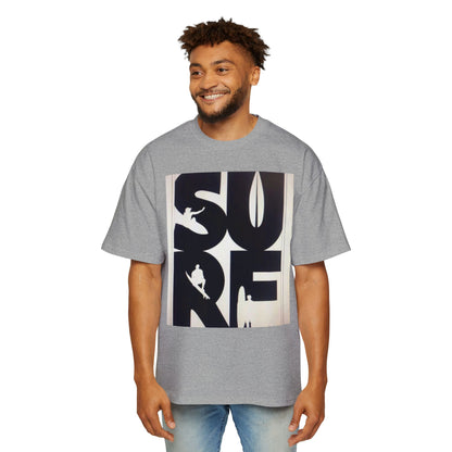 Surf Graphic Tee — Oversized Men's Surfboard Silhouette Shirt