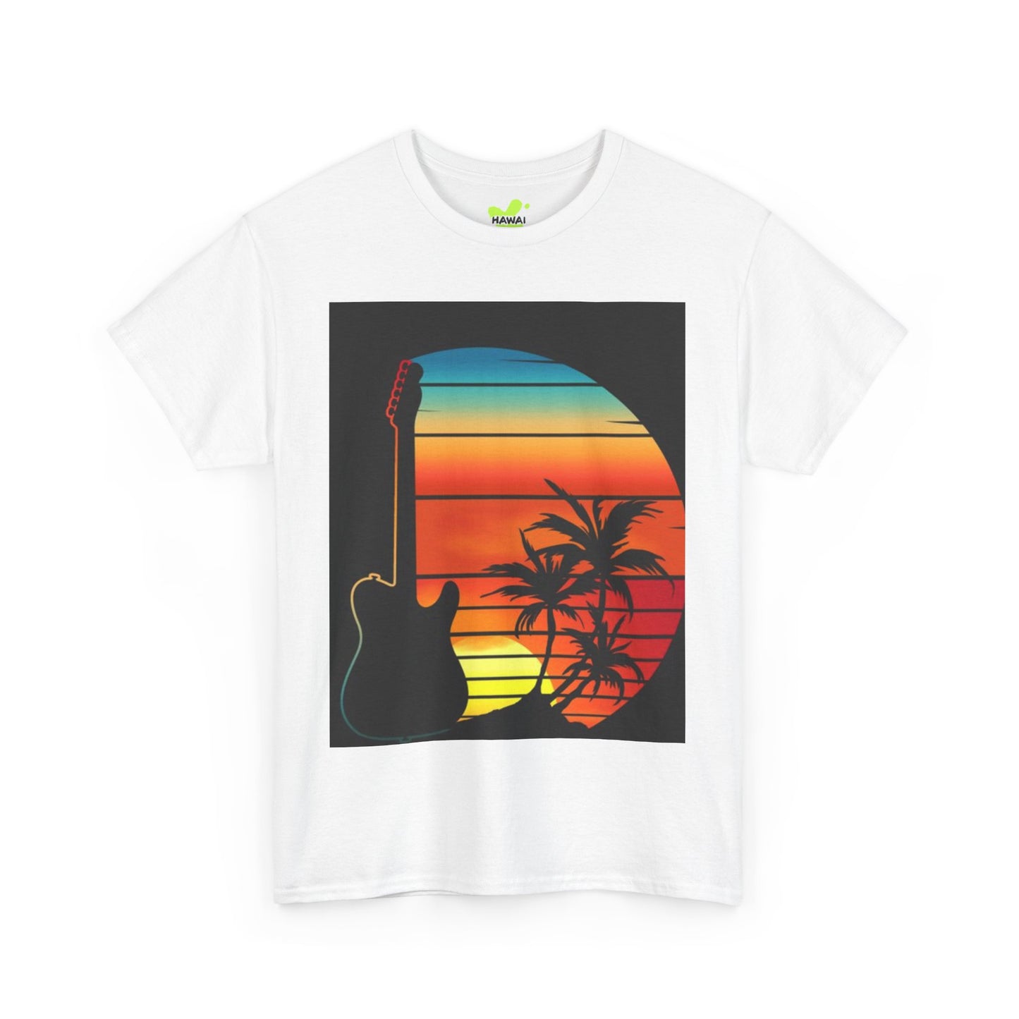 Sunset Guitar Vibe Unisex Heavy Cotton Tee