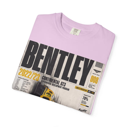 Bentley Continental GT Newspaper Graphic T‑Shirt — Vintage Racing Poster Tee