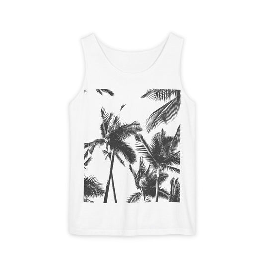Tropical Palm Tank Top | Summer Vibes | Unisex Beachwear, Casual Top, Vacation Essential, Gift for Him or Her, Relaxed Fit