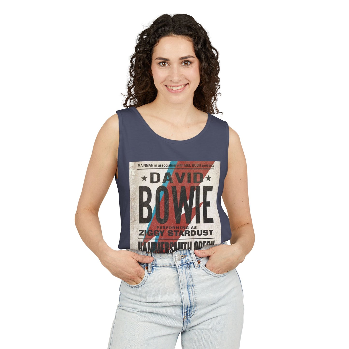 Vintage David Bowie Tank Top - Unisex Garment-Dyed Style