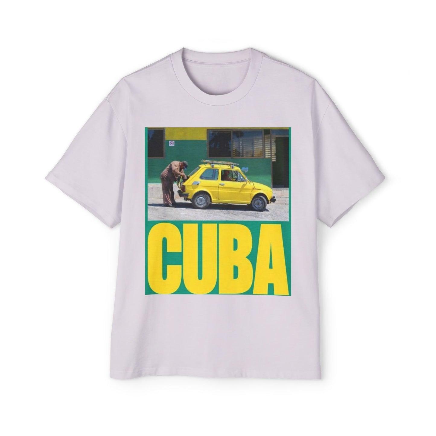 Cuba Vintage Photo Tee — Retro Yellow Car Graphic T-Shirt