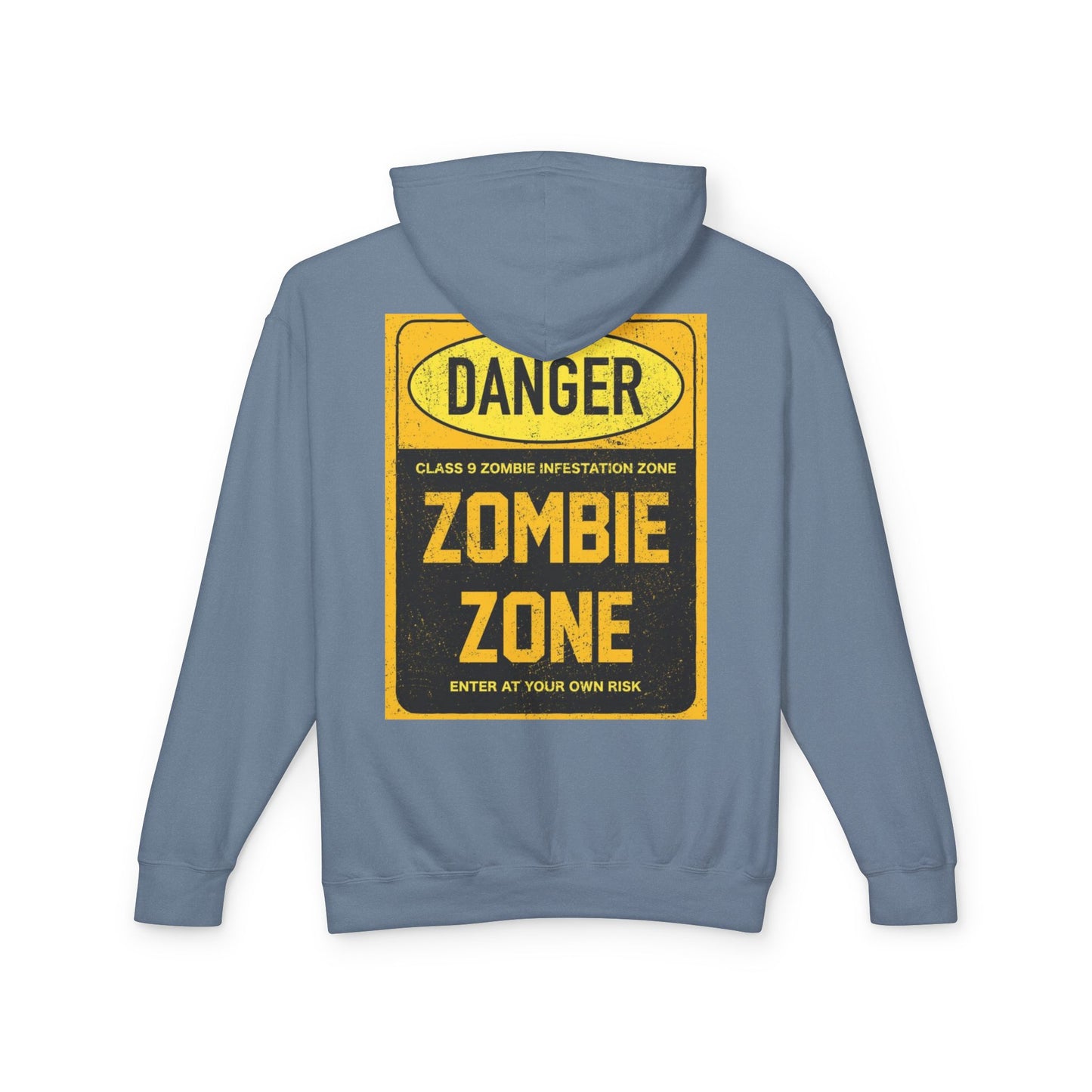 Unisex Zombie Zone Hooded Sweatshirt - Danger Sign Design