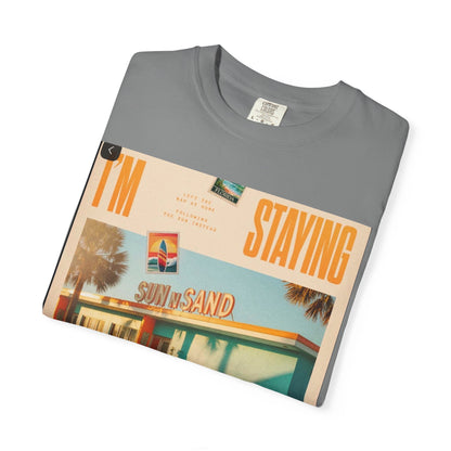 Weekend Staycation Vintage T-Shirt — "I'm Staying the Weekend" Retro Diner Design