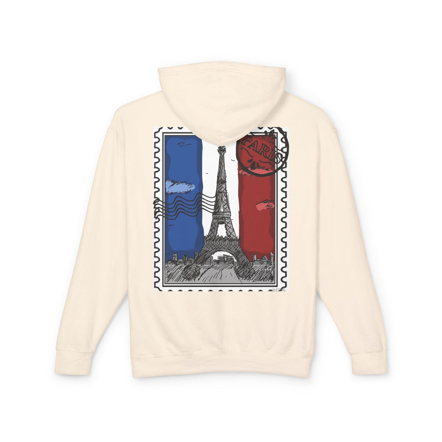 Paris Postcard Lightweight Hoodie for Travelers