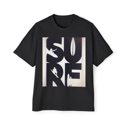 Surf Graphic Tee — Oversized Men's Surfboard Silhouette Shirt