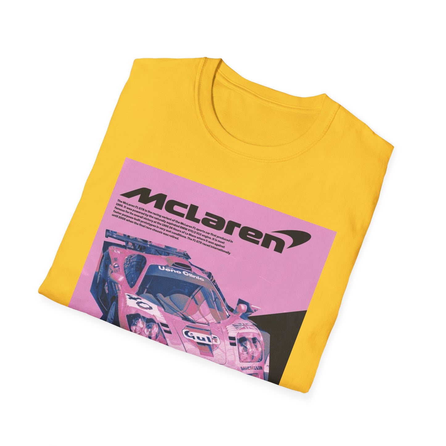 Retro McLaren Racing T-Shirt - Unisex Softstyle Tee for Car Enthusiasts
