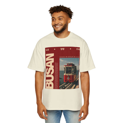 Busan Tram Retro Graphic Tee — Vintage Korea Travel T‑Shirt