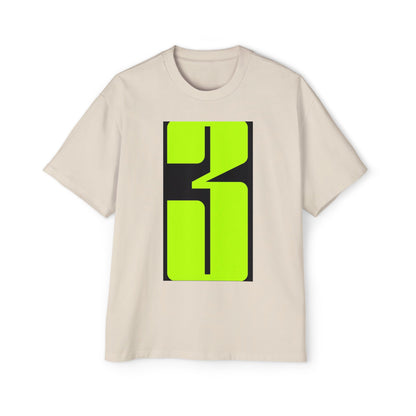 Oversized Tee — Neon Abstract '3' Graphic