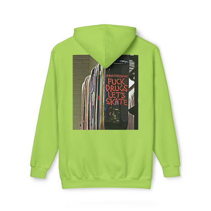 Unisex Hooded Sweatshirt - "F*** Drugs, Let's Skate" Graphic