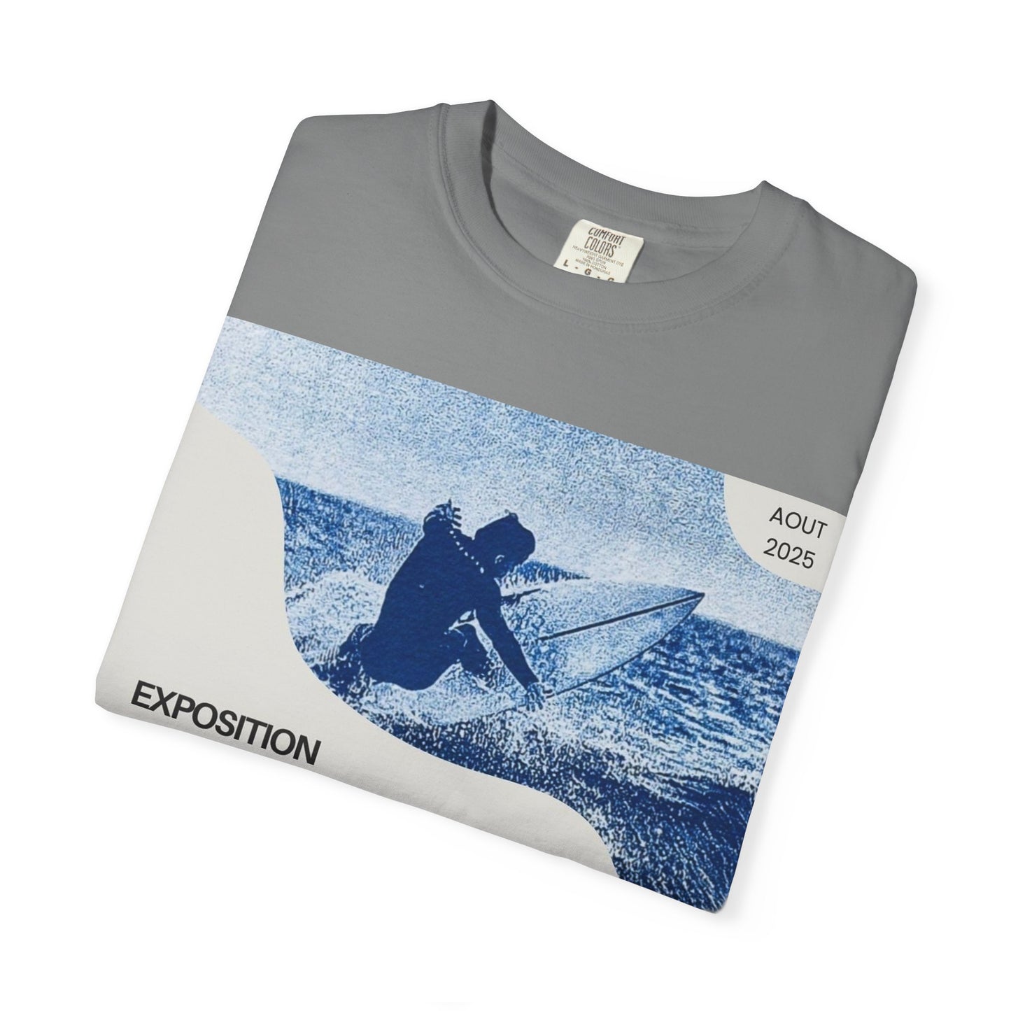 Bleu Sauvage Surf Poster T-Shirt — Vintage French Surfing Graphic Tee