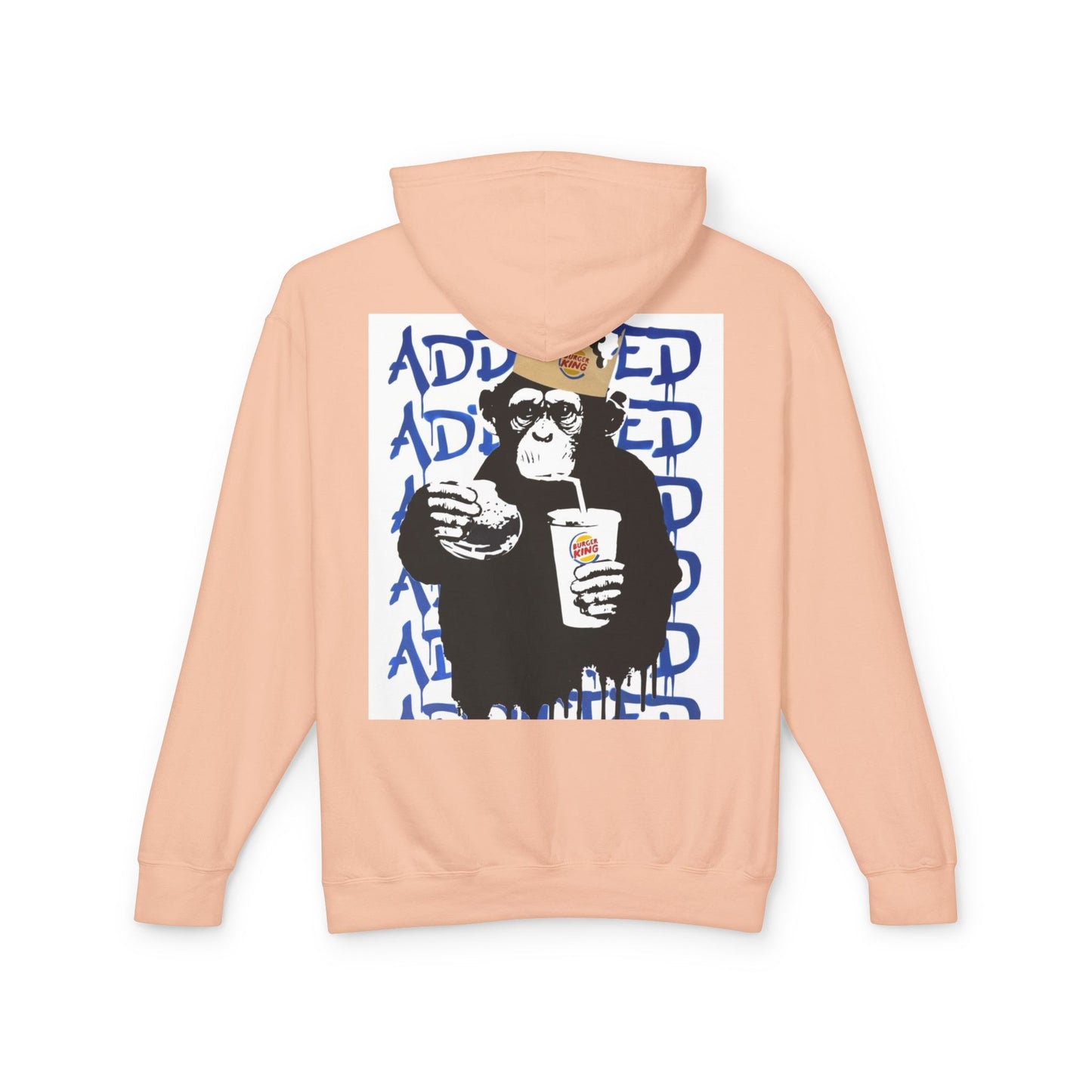 Unisex Lightweight Hooded Sweatshirt - Fun Monkey Design