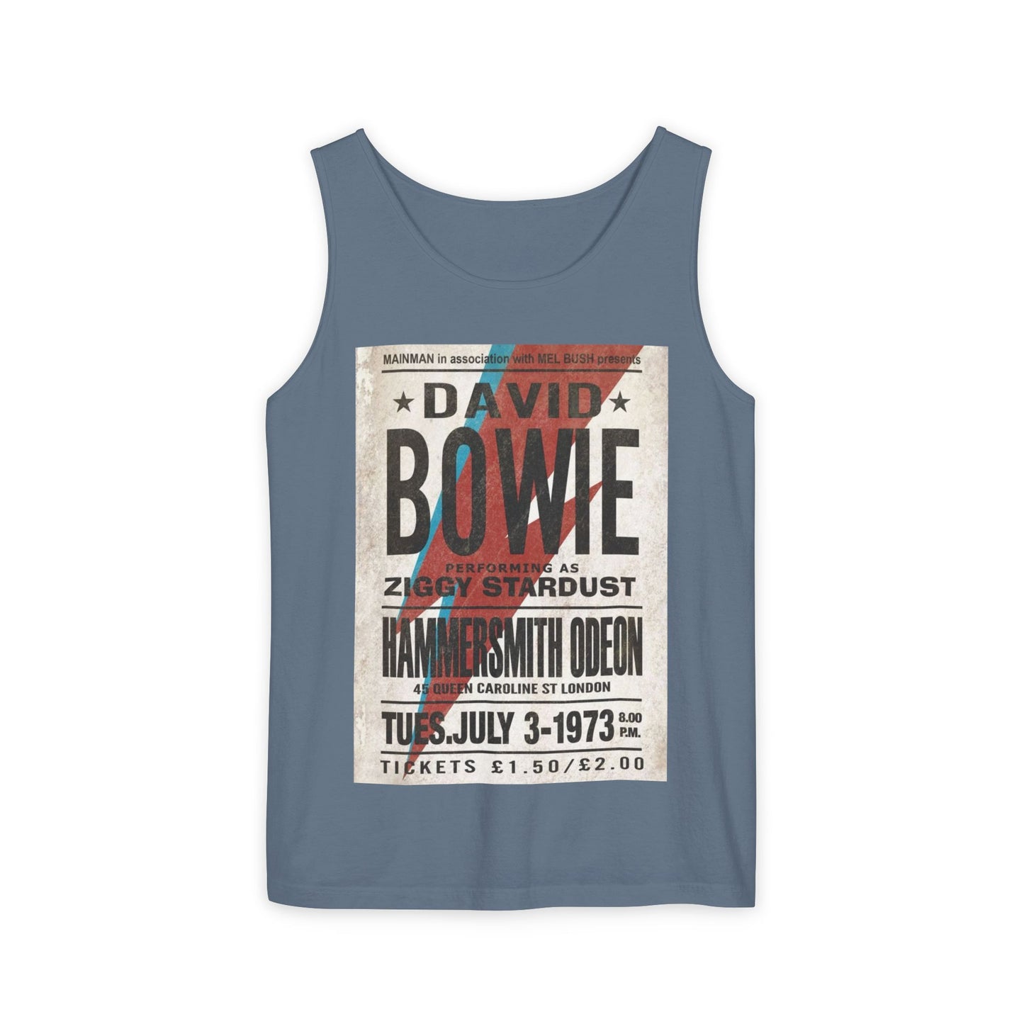 Vintage David Bowie Tank Top - Unisex Garment-Dyed Style