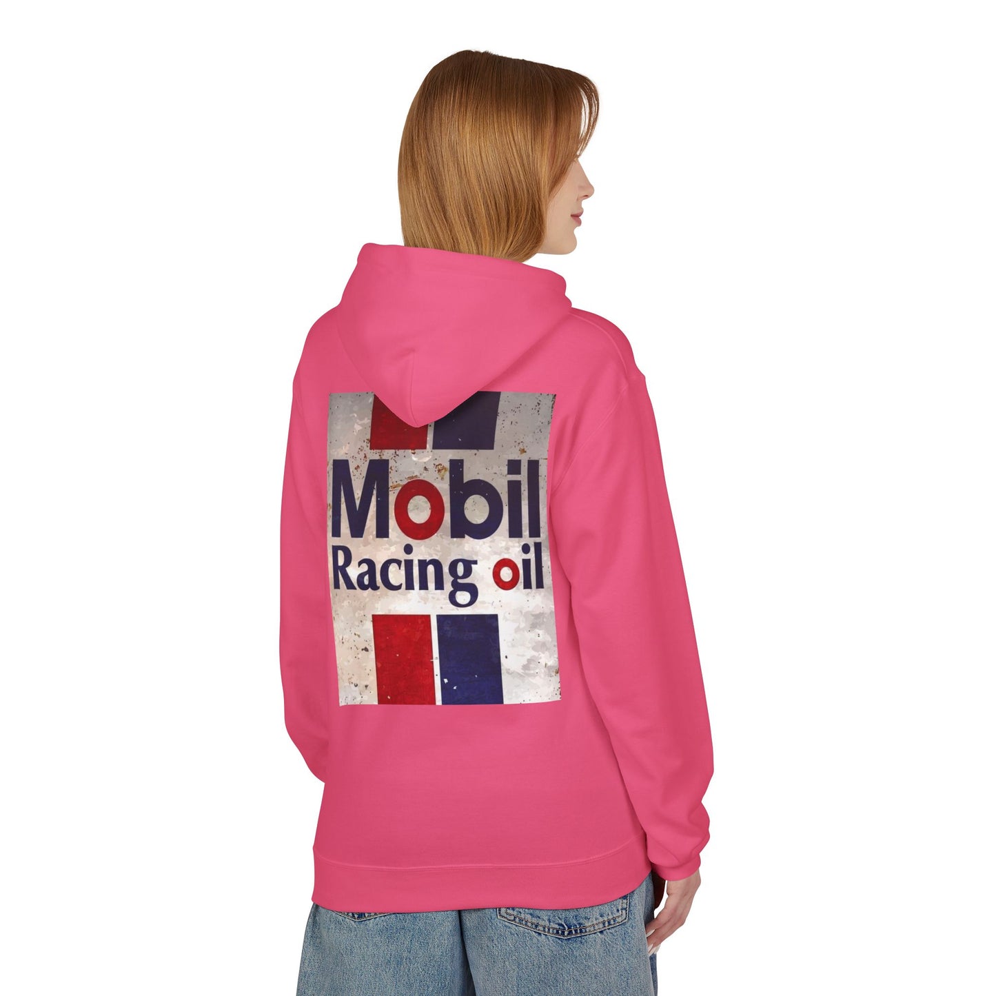 Retro Mobil Racing Oil Fleece Hoodie for Motorsport Enthusiasts