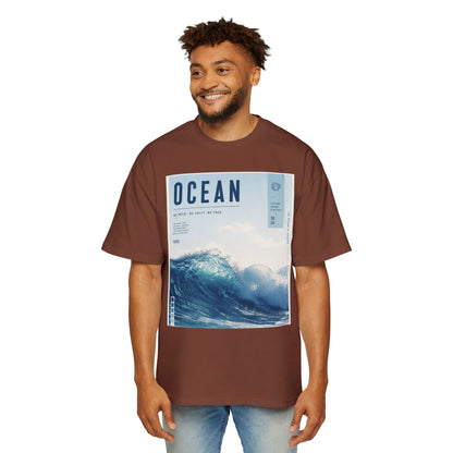 Ocean Wave Graphic Tee — "OCEAN" Coastal Photo Print T-Shirt