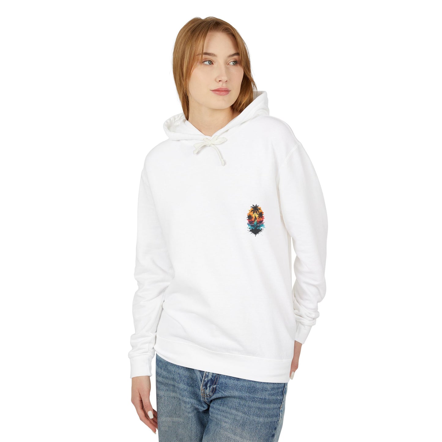 Coastal Sunset Surf Hoodie - Unisex Lightweight Hooded Sweatshirt