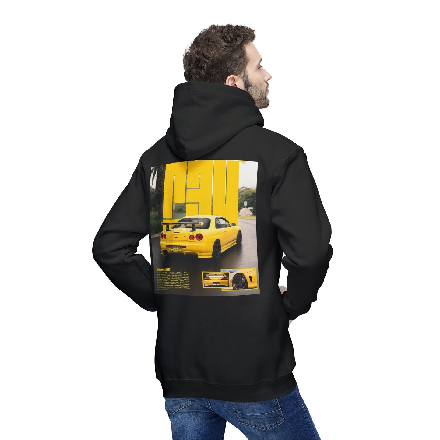 Unisex Hooded Sweatshirt - Retro Car Graphic - Made in the USA