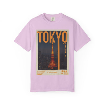 Tokyo Nightscape Graphic T-Shirt — Vintage Japan Tower Travel Poster Tee