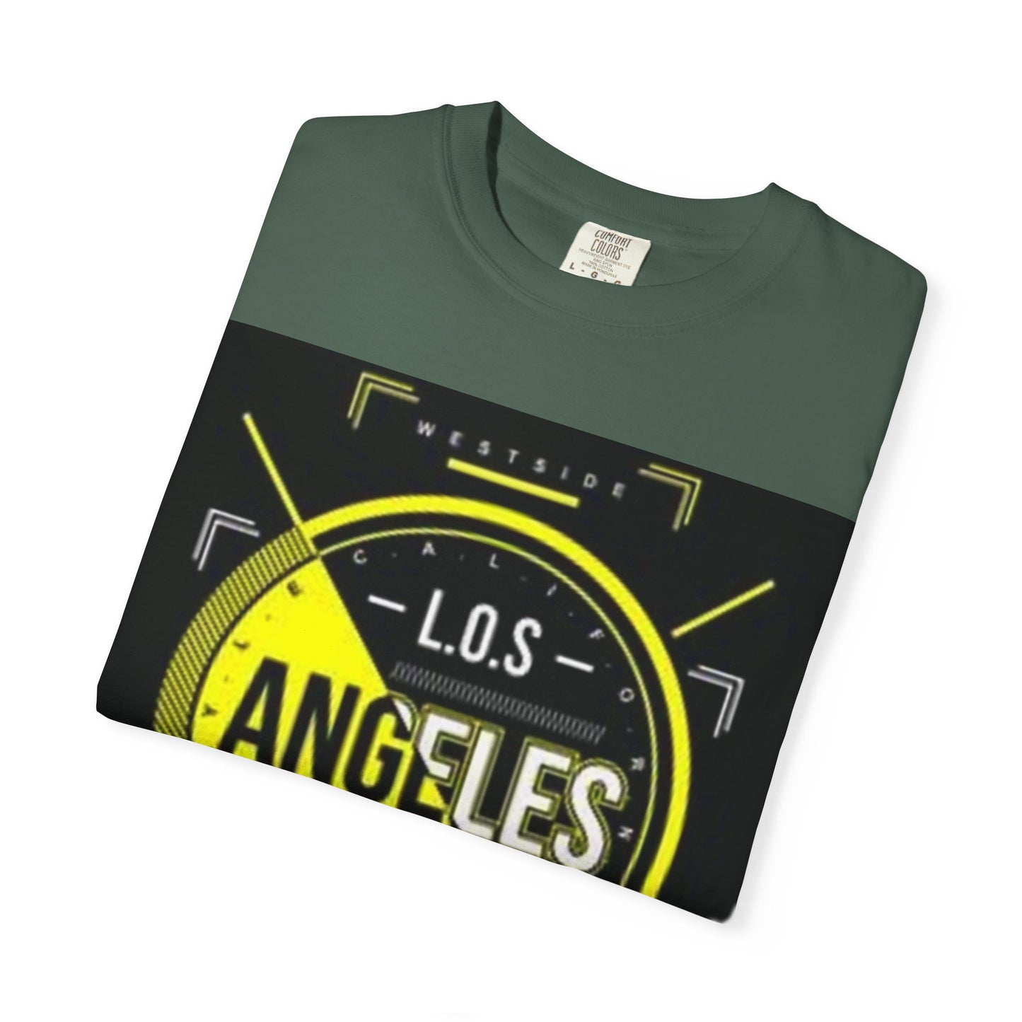 Unisex Garment-Dyed T-Shirt with Automotive Wheel Design