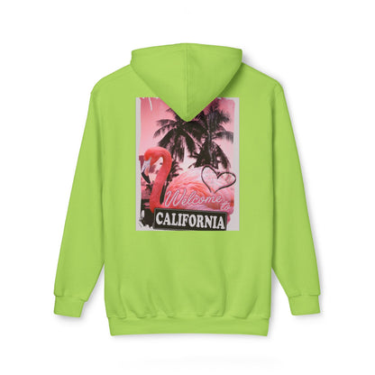 California Vibes Unisex Hooded Sweatshirt - Tropical Flamingo Design