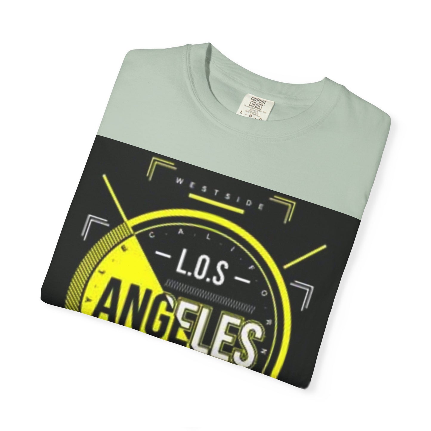 Unisex Garment-Dyed T-Shirt with Automotive Wheel Design